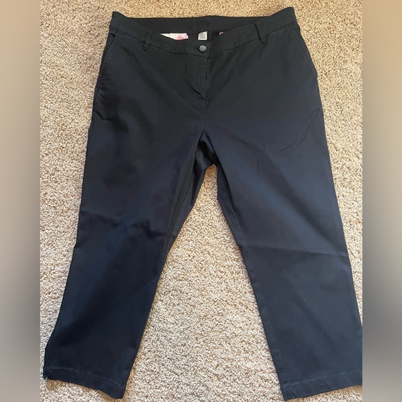 TOMMY BAHAMA Cropped Flat Front Black Barocay Pants Size 16 - Picture 4 of 16